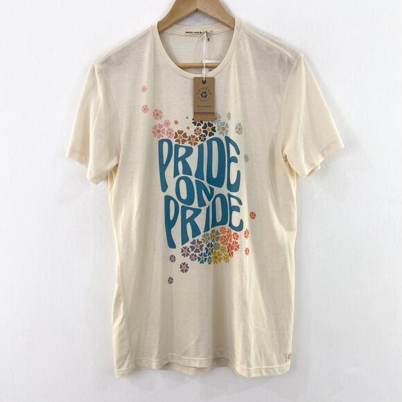 NWT Marine Layer Women's Pride Graphic T Shirt sz Small Floral Rainbow Cream - Picture 1 of 8